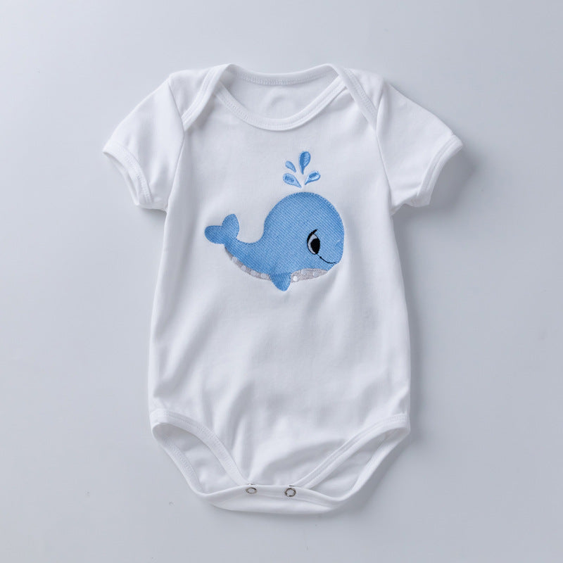 Twins Embroidered Cotton Onesie