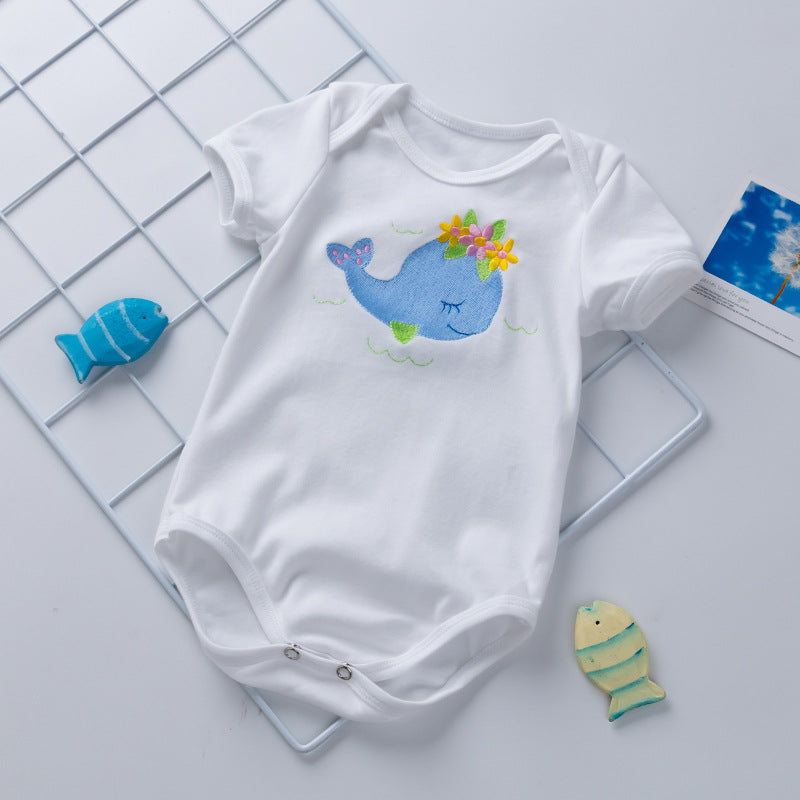 Twins Embroidered Cotton Onesie