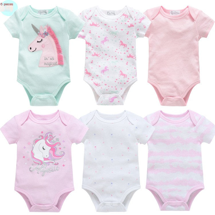 Girls Short Sleeve Onesie Set of 6