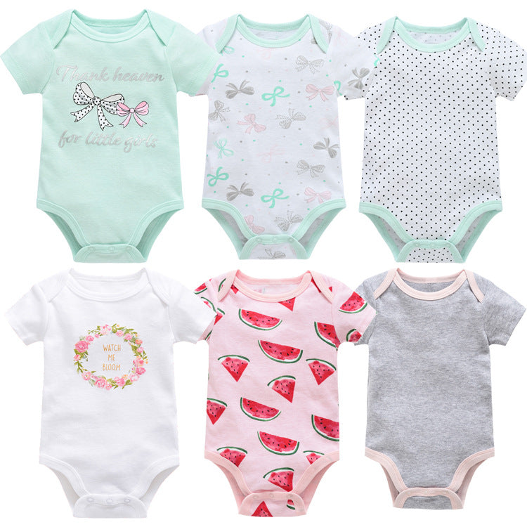 Girls Short Sleeve Onesie Set of 6