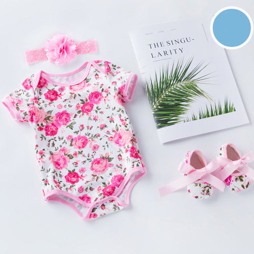 3 Piece Short Sleeve Romper Set