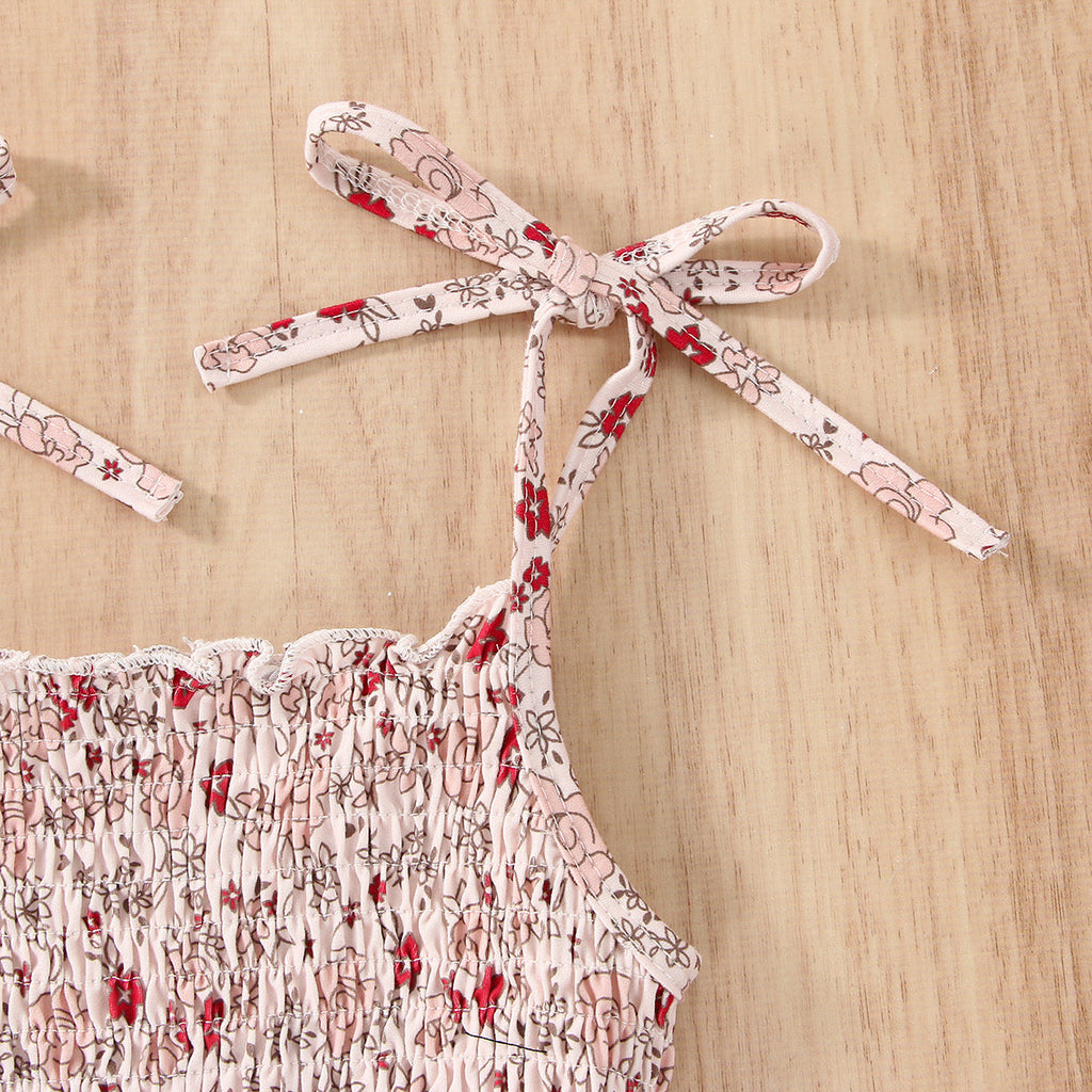 Tie Shoulder Romper with Headband