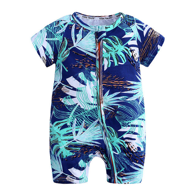 Tropical Short Sleeve Romper