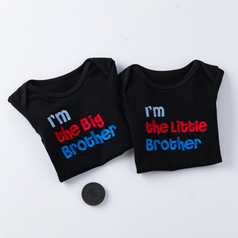 Twins Embroidered Cotton Onesie
