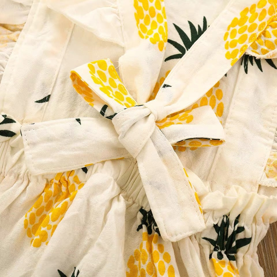 Pineapple Print Romper with Headband
