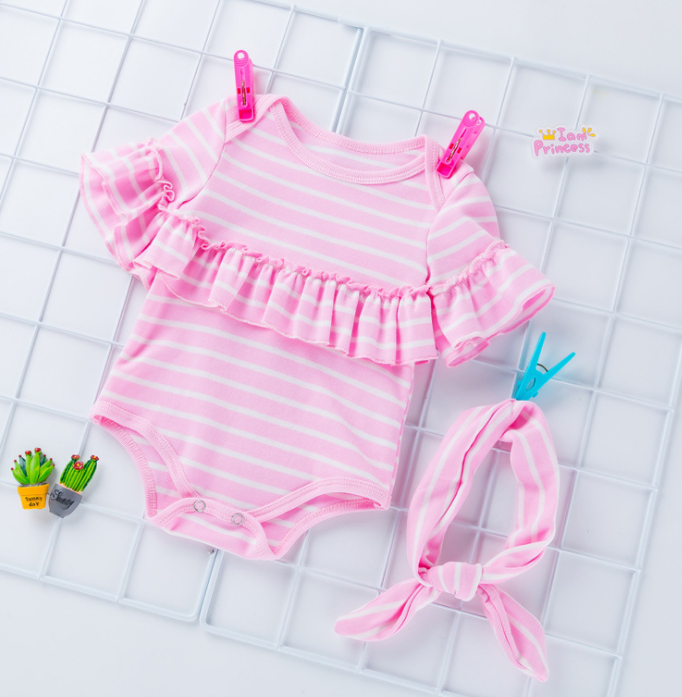 Cotton Romper and Flare Pants Set (3 Pieces)