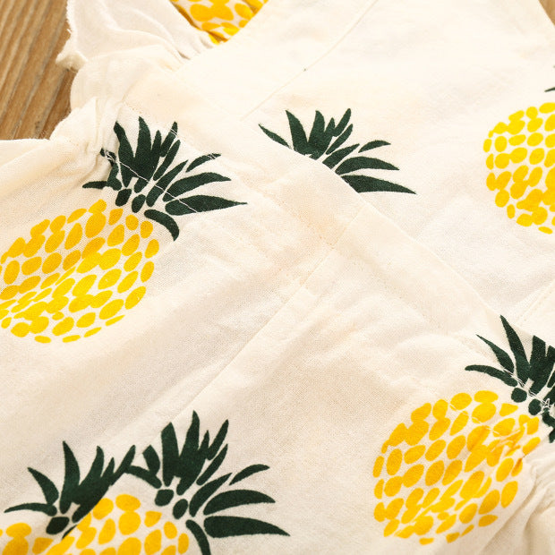 Pineapple Print Romper with Headband