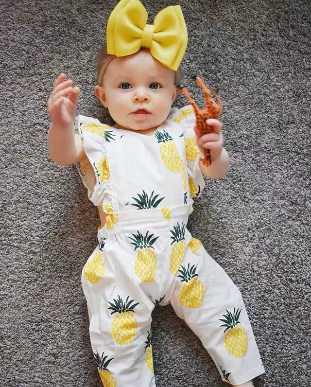 Pineapple Print Romper with Headband